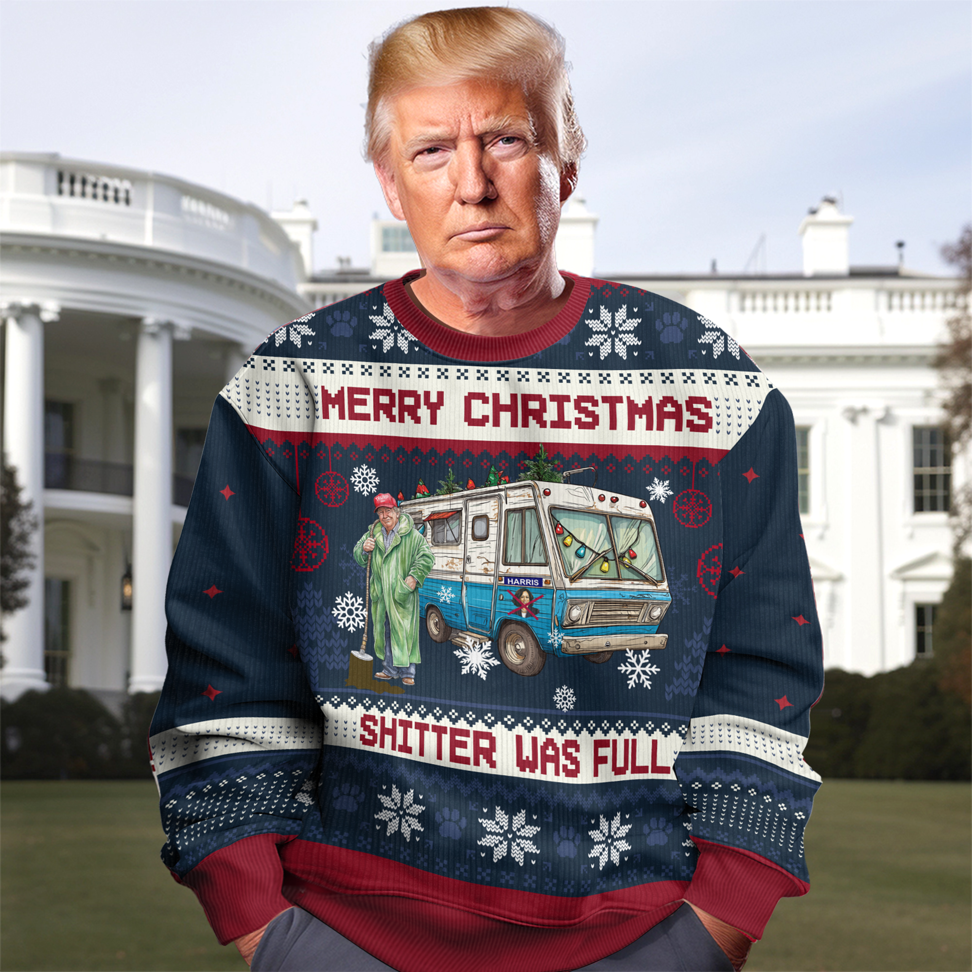 Merry Christmas Sh*tter Was Full Ugly Sweater N304 HA75 63888