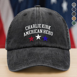 Justice For Charlie Kirk - American Hero Washed Denim Baseball Cap LM32 65665