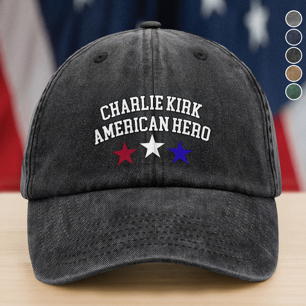 Justice For Charlie Kirk - American Hero Washed Denim Baseball Cap LM32 65665