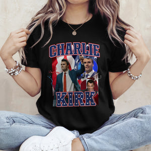 Patriotic Tribute to Charlie Kirk Memorial Dark Shirt LM32 65613