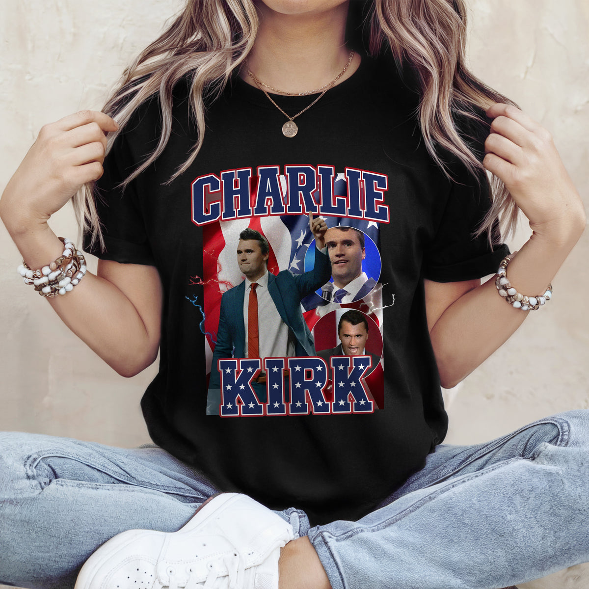 Patriotic Tribute to Charlie Kirk Memorial Dark Shirt LM32 65613