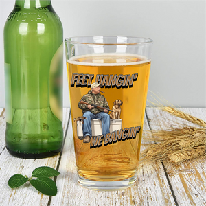 Trump Hunting Feet Hangin' We Bangin' Beer Glass LM32 63845