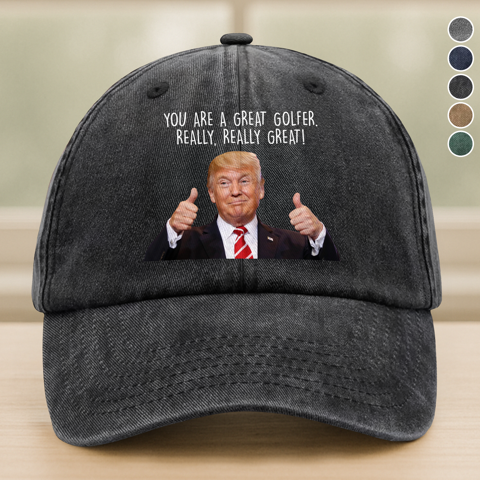 You Are A Great Golfer Washed Denim Baseball Cap TH10 64615