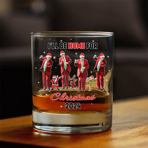 Let's Dance Together Trump Will Be Home For Christmas Whiskey Glass LM32 65015