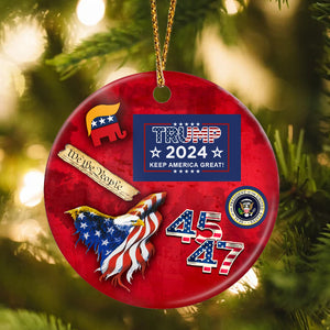 Trump 45 47 Keep America Great Ceramic Ornament HA75 63306