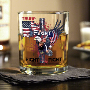 Trump Fight Fight Fight Print Whiskey Glass HO82 65400