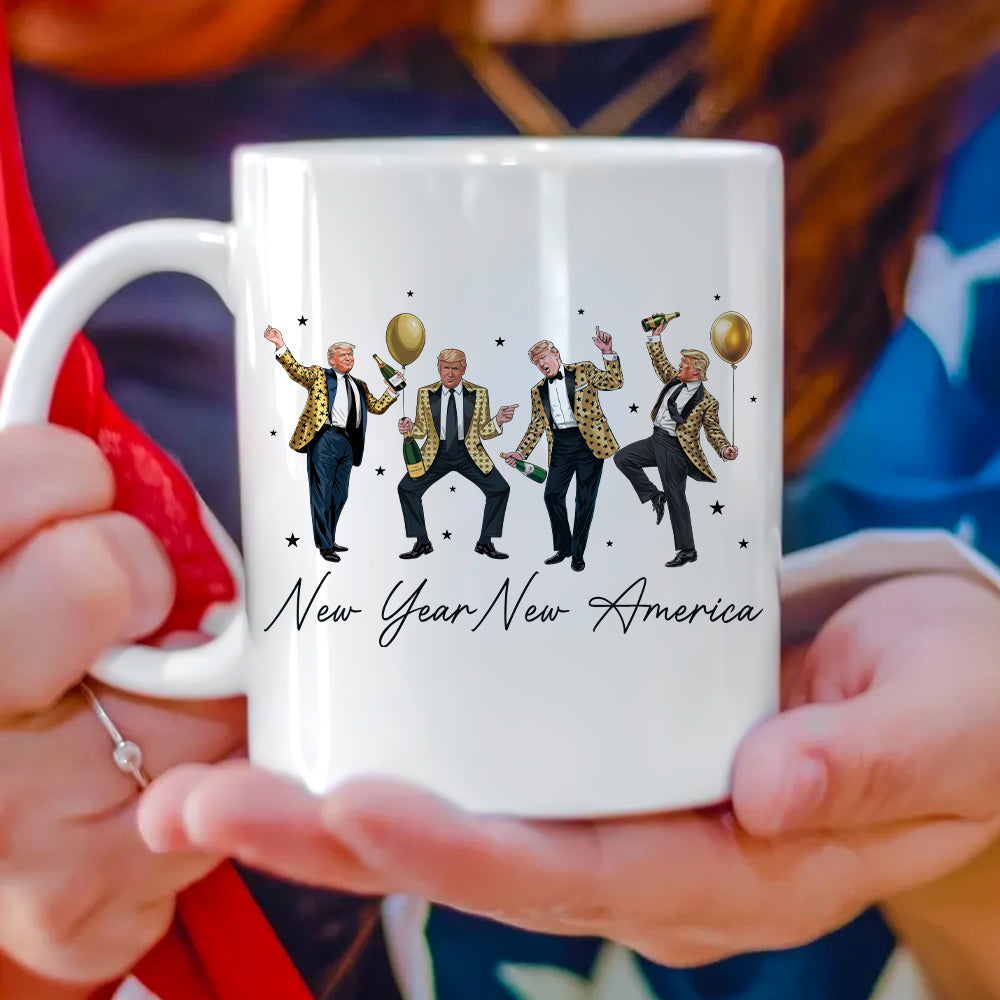 New Year New America Humorous Dancing Trump White Mug HA75 64288