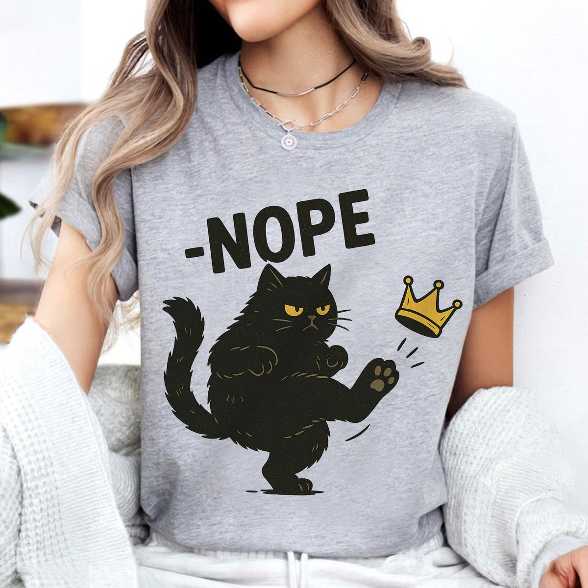 Nope King Since 1776 Black CAT Bright Shirt
