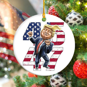 Patriotic Trump 2024 45th & 47th President's Legacy MAGA Ceramic Ornament LM32 63957