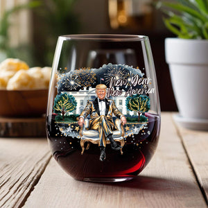 President Trump 2025 New Year New America Wine Glass HA75 67160