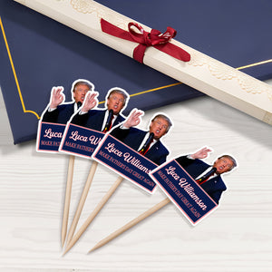 Personalized Funny Trump Make Father's Day Great Again Party Decoration Cupcake Toppers LM32 65335