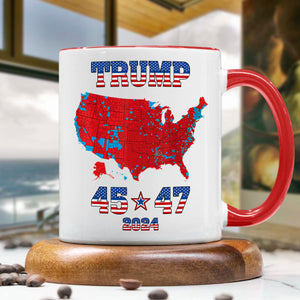 Trump 45 47 US Presidential Election 2024 Map Accent Mug N304 HA75 64136