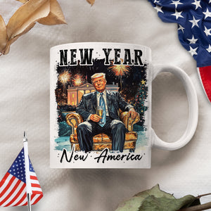 New Year New America President Donald Trump White Mug HA75 64282