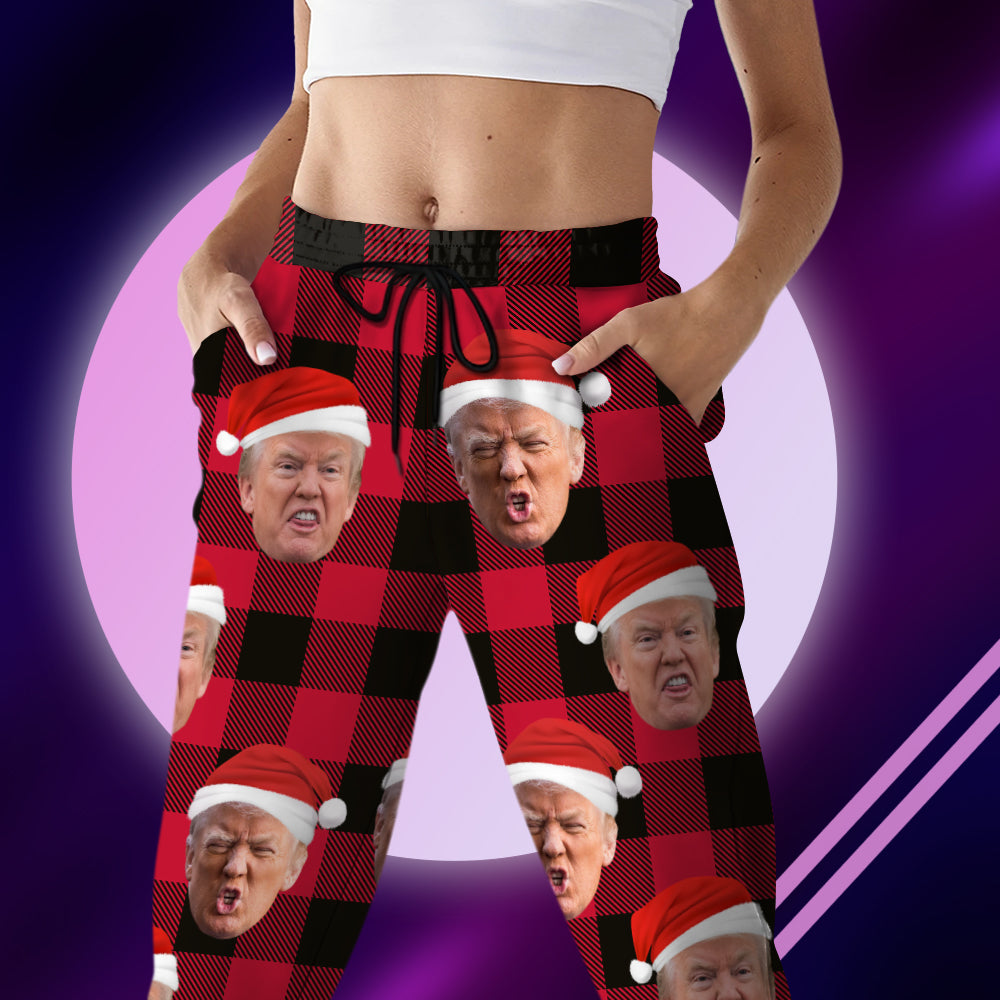 Custom Donald Trump Face With Christmas Pattern Sweatpants HA75 63884