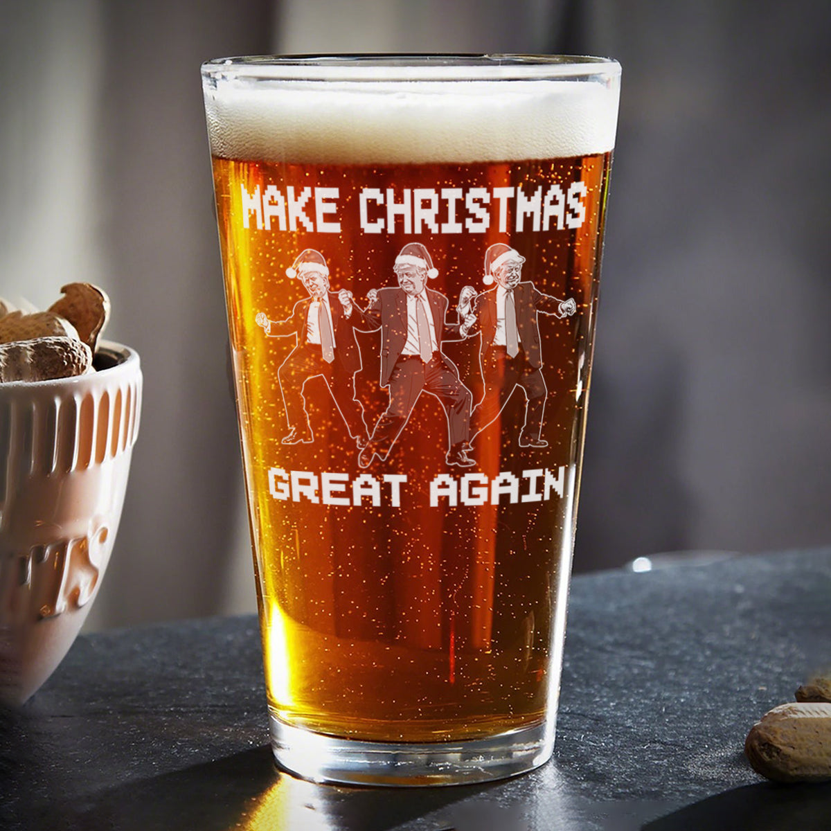 Trump Bring Motivation To Every Corner Of America - Make Christmas Great Again Beer Glass LM32 63773