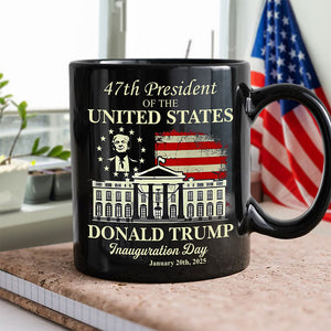 President Donald Trump Inauguration Day 2025 Black Mug For Trump Fans LM32 65243