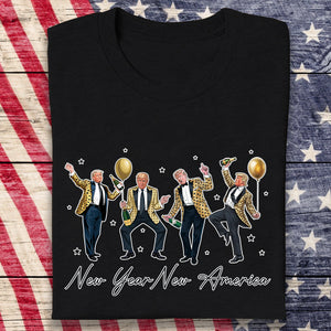 New Year New America Humorous Dancing Trump Dark Shirt HA75 64286