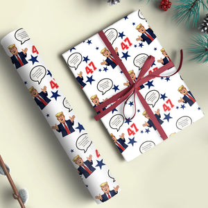 Trump Talk Funny Patriotic Christmas Gift Wrapping Paper LM32 63975