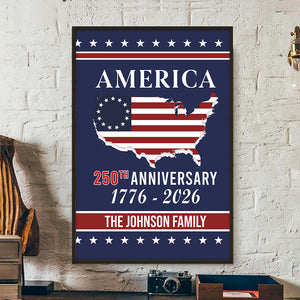 Personalized Family Name America 250th Anniversary Canvas Poster HO82 901442