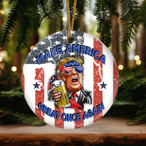 President Donald Trump Make America Great Once Again Ceramic Ornament HA75 63256