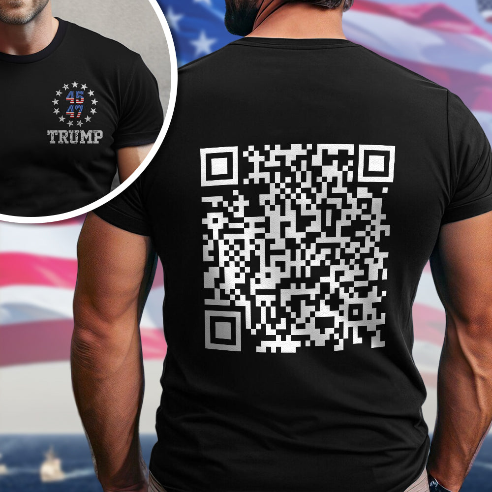 Funny QR President Trump 45 47 Dancing Back And Front Dark Shirt HA75 64166