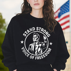 Stand Strong Charlie Kirk - Voice Of Freedom Memorial Dark Shirt LM32 65531
