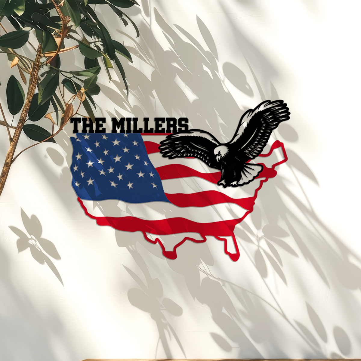 Custom Family Name Patriotic Flying Eagle Metal Sign HO82 901144