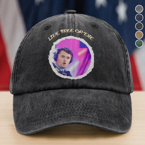 Charlie Kirk - Live Free Or Die Washed Denim Baseball Cap HO82 65792