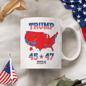 Trump 45 47 US Presidential Election 2024 Map White Mug N304 HA75 64134