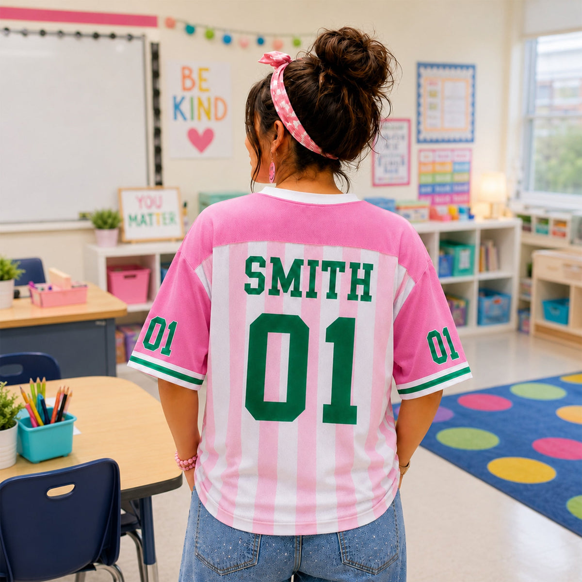 Personalized Teacher Jersey Shirt, Custom Name Number Football Jersey, Back To School Gift HA75 921872
