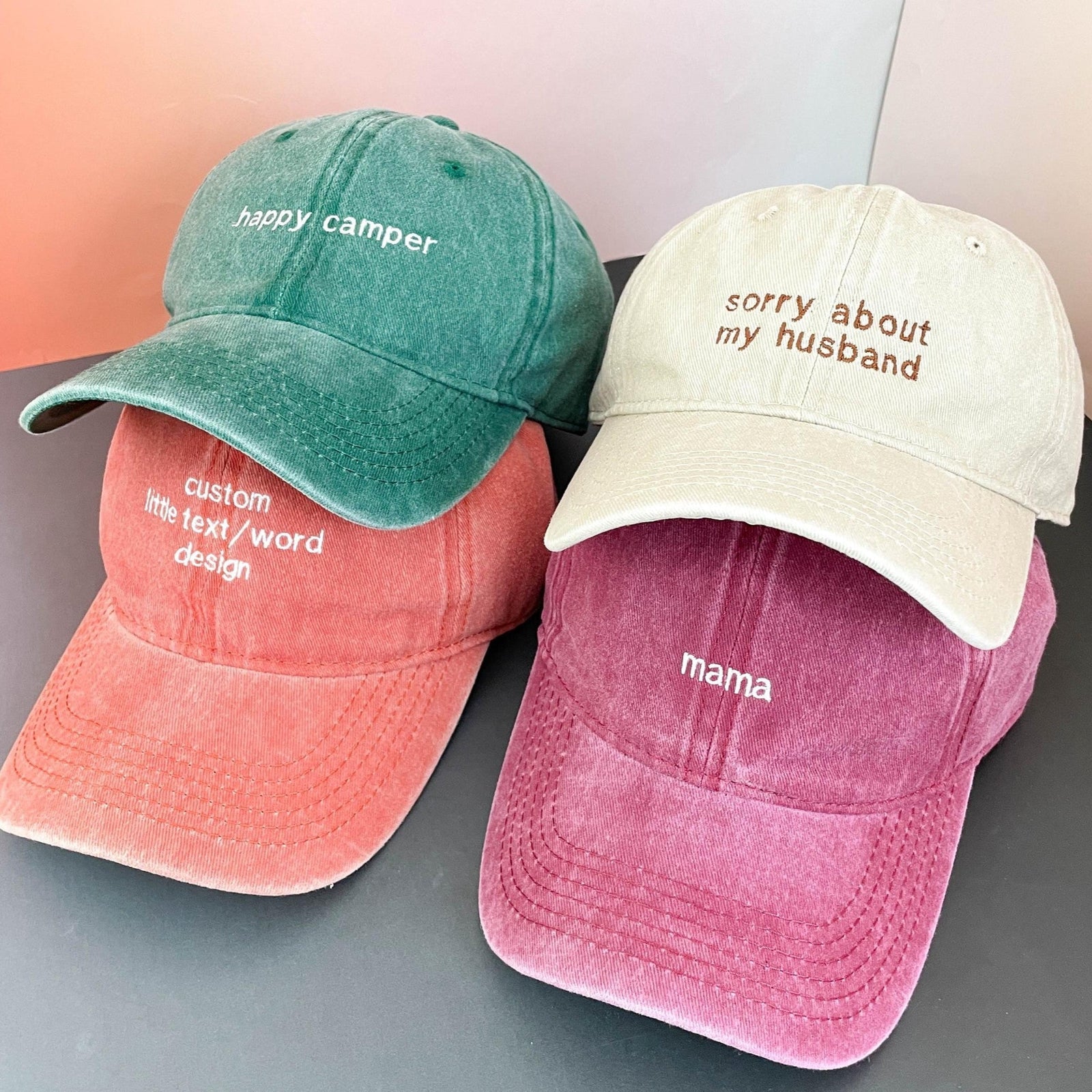 Custom Text Embroidered Baseball Cap, Gift For New Dad Mom, Camp Bachelorette Hat LM32 669391