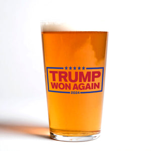 Donald Trump Won Again President 2024 Print Beer Glass HO82 65200