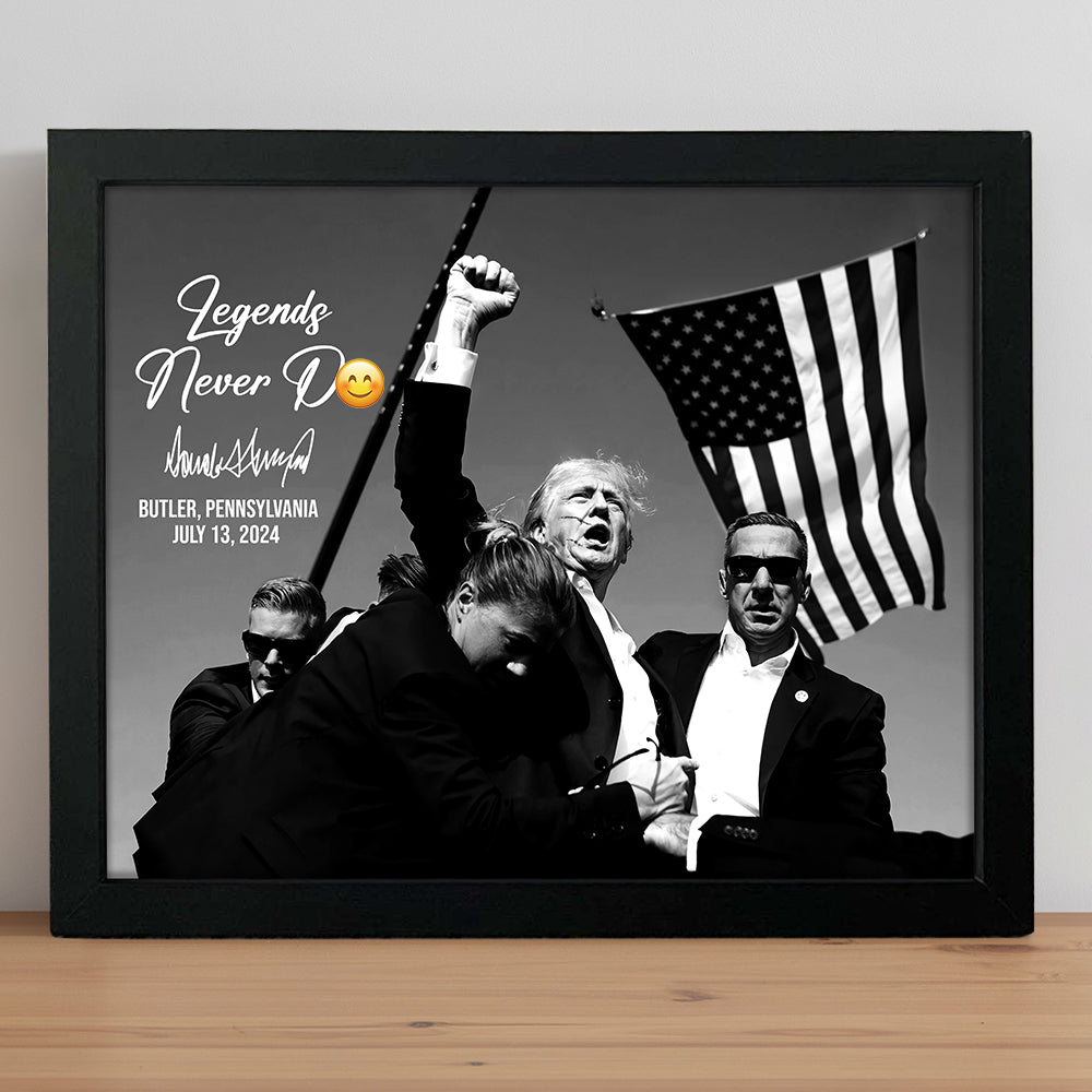 BnW Legends Never D** Donald Trump Picture Frame Canvas Poster TH10 63095