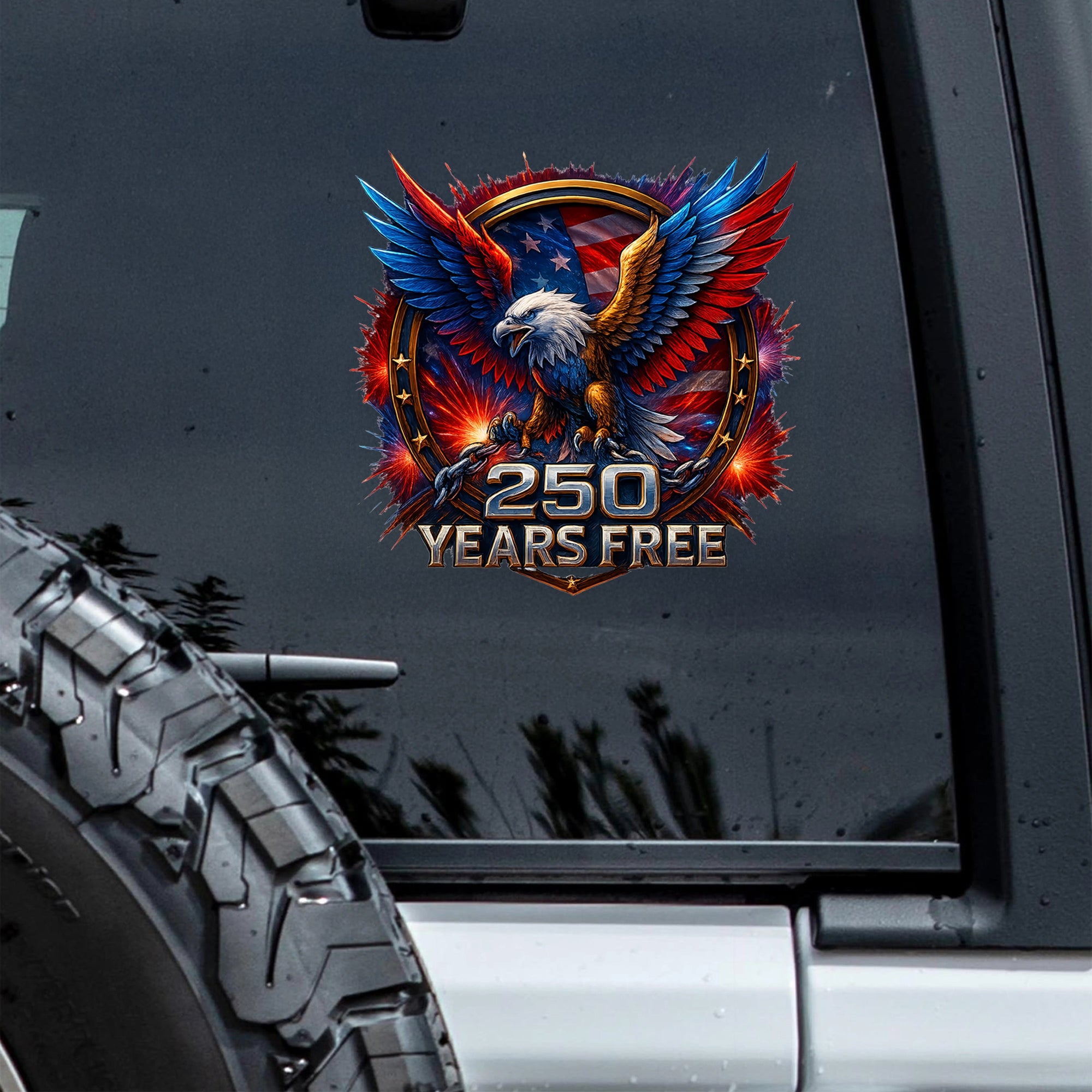 Eagle Strong 250 Years Free Car Window Decal Sticker LM32 895835