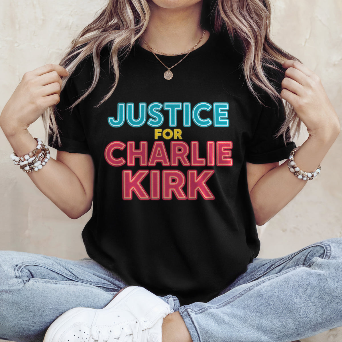 Justice For Charlie Kirk Support American Values Dark Shirt HO82 65978