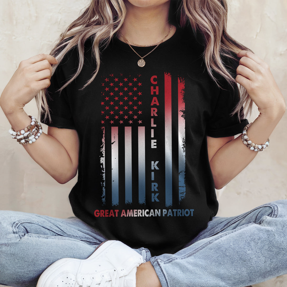 Pray For Charlie Kirk Great American Patriot Dark Shirt LM32 65485