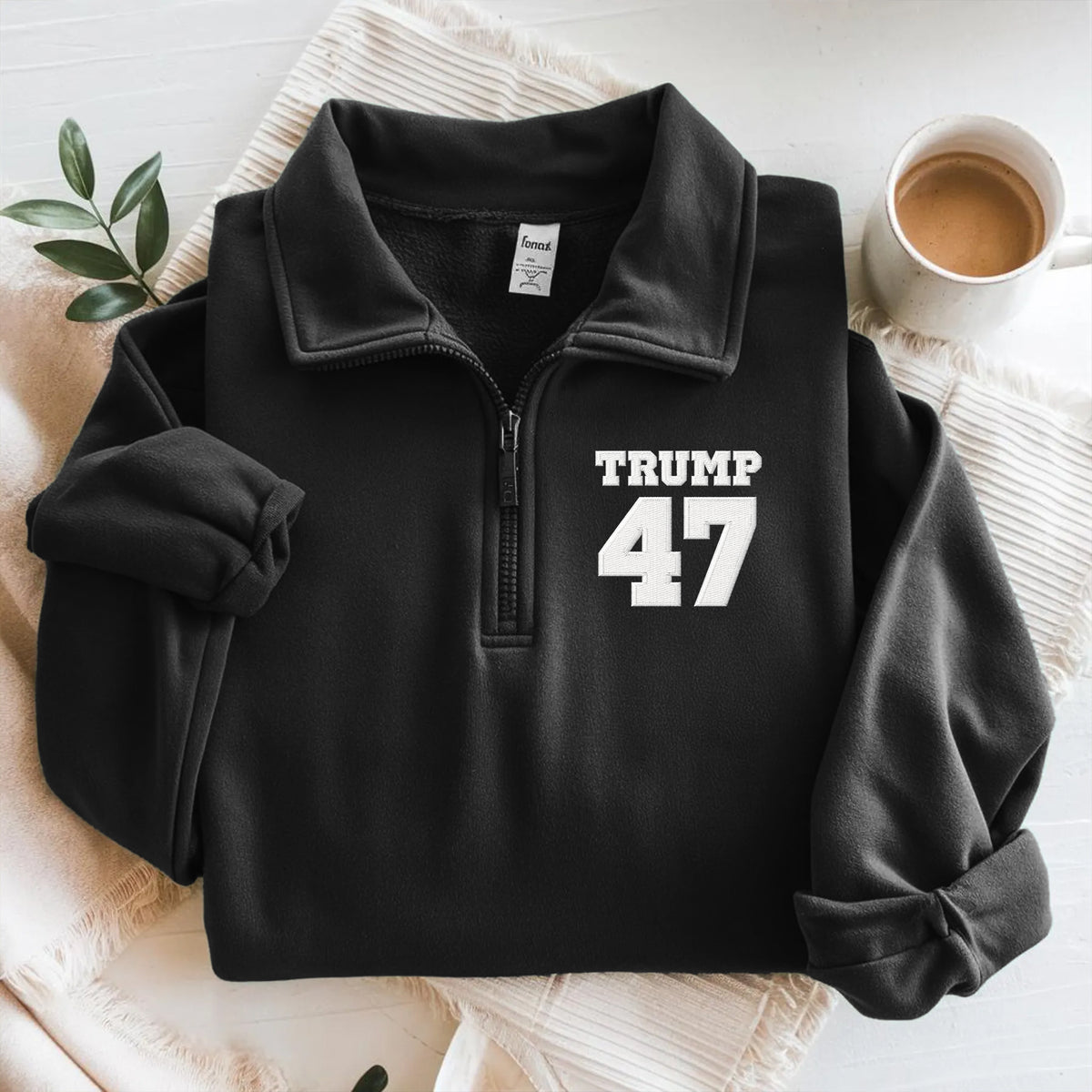 Trump 47 Embroidered Zip Sweater TH10 64625