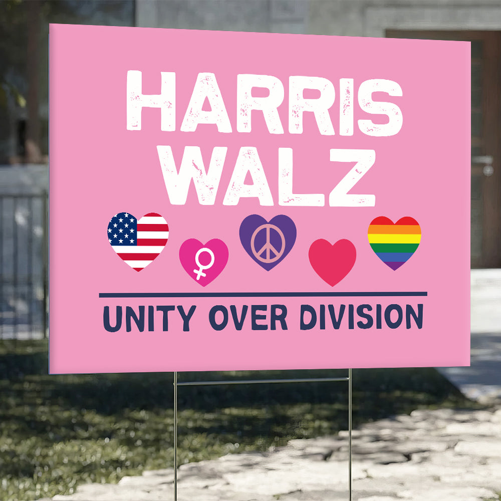 Harris Walz Unity Over Division Yard Sign HO82 65018