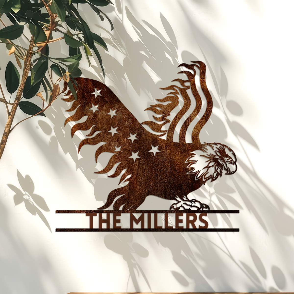 Custom Family Name Patriotic Eagle Metal House Metal Sign HO82 901146
