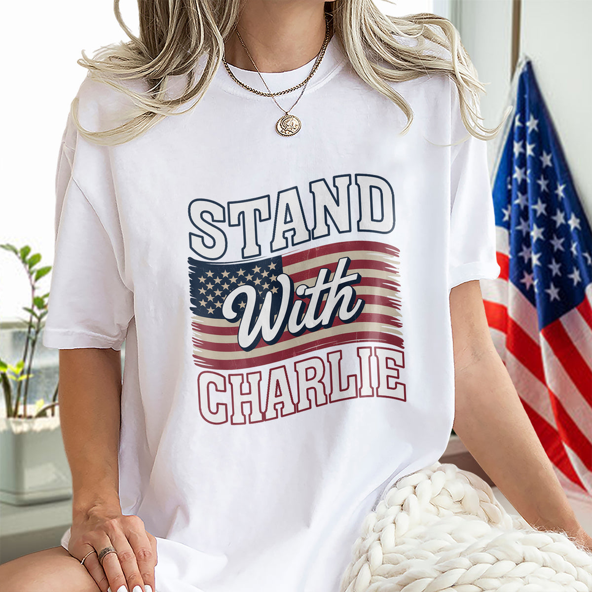 Stand With Charlie Kirk - Great American Patriot Bright Shirt LM32 65511