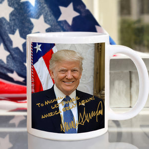 President Donald Trump Autographed Mug, Donald Trump Homage Mug HA75 63584