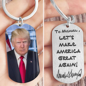 Custom Name President Donald Trump Photo Metal Keychain HA75 64146