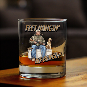 Trump Hunting Feet Hangin' We Bangin' Whisky Glass LM32 63849