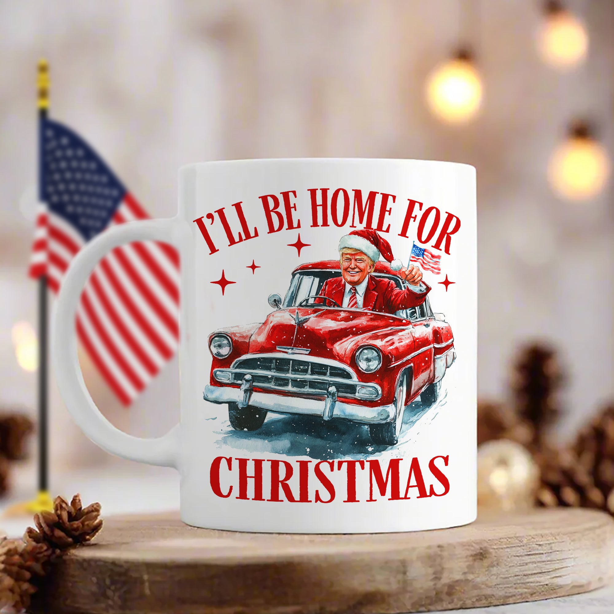 Humorous Trump I'll Be Home for Christmas Mug HA75 63668