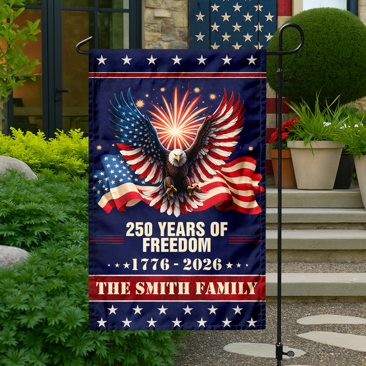 Custom Family Name 250 Year Of Freedom Garden Flag CH07 899642