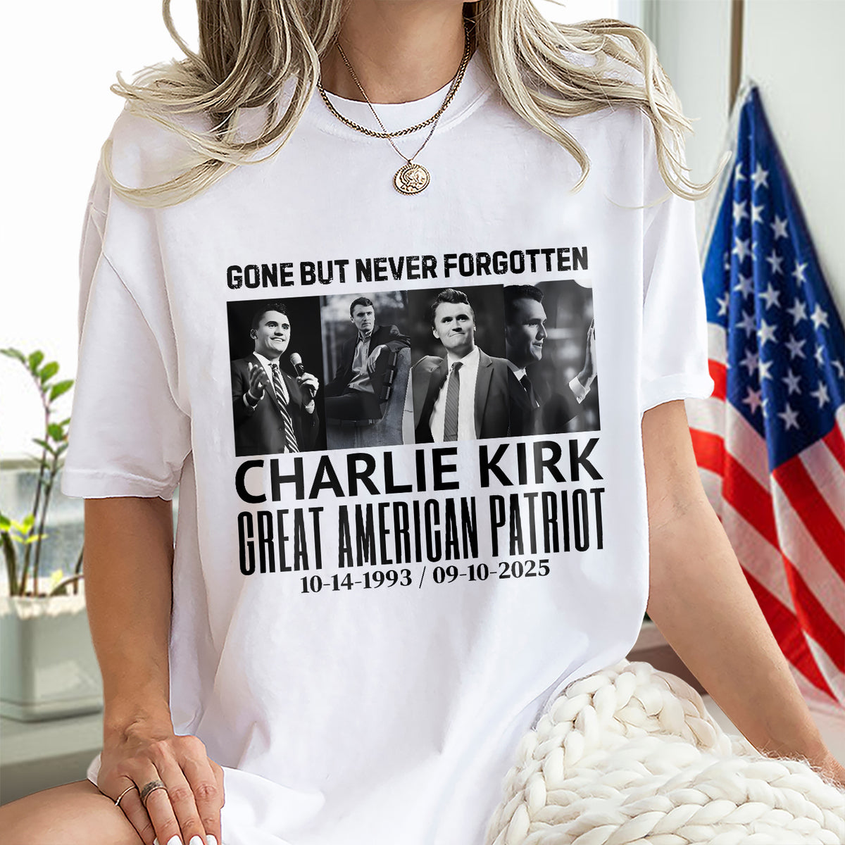 Justice For Charlie Kirk Gone But Never Forgotten Bright Shirt LM32 65425