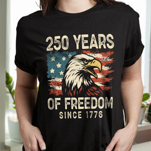 250 Years Of Freedom Since 1776 USA Bald Eagle America Flag Dark Shirt HA75 897366