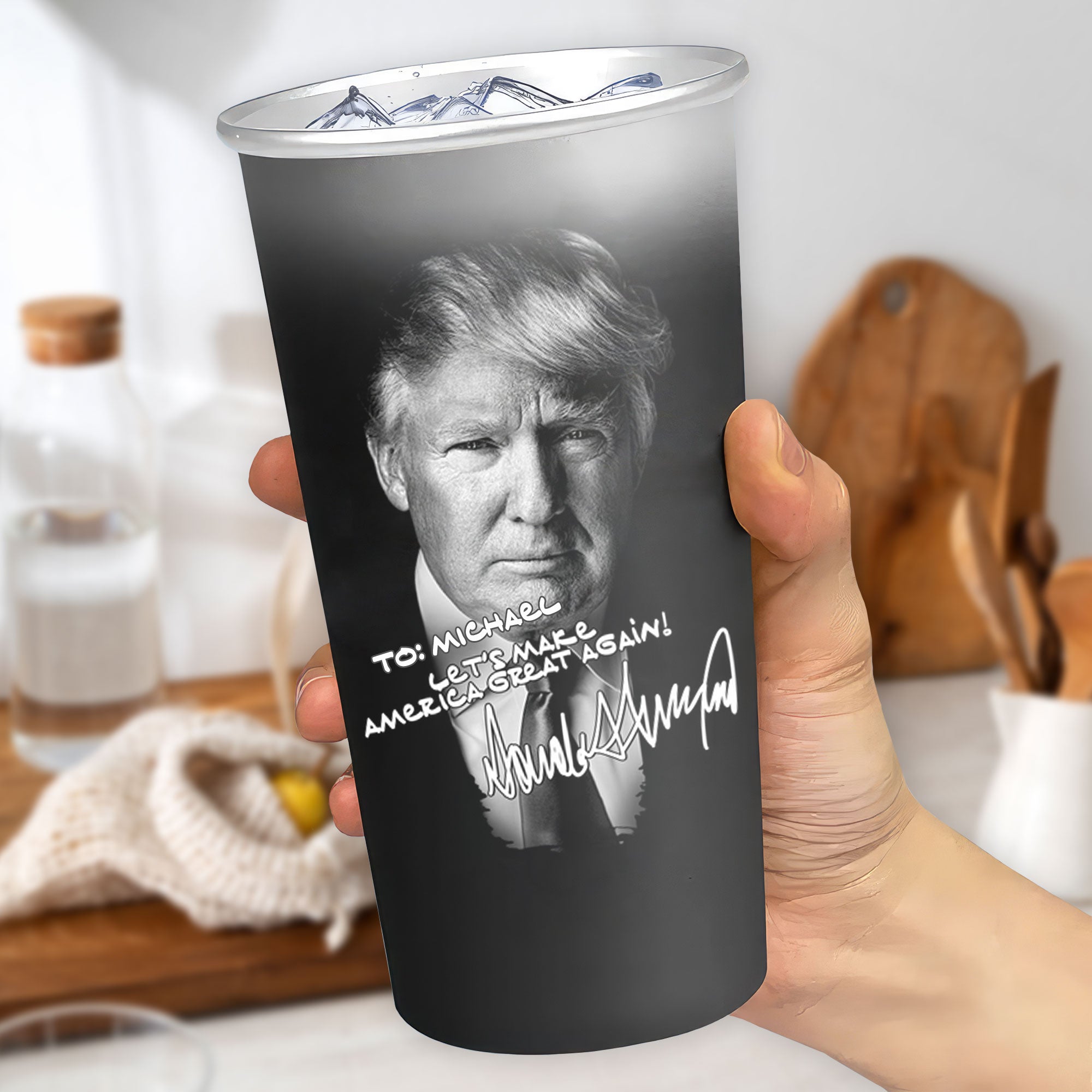 Custom Name President Trump Signature Aluminum Changing Color Cup TH10 62687