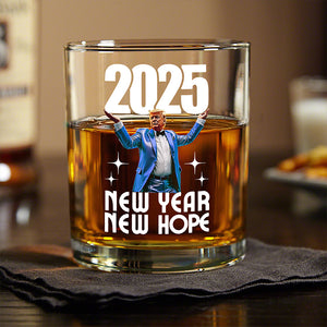 Funny Trump New Year New Hope Inauguration Party Celebration Whiskey Glass LM32 65087