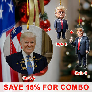 President Trump Acrylic Ornament Christmas & Halloween Decor - Perfect Holiday Gift Idea HA75 63596